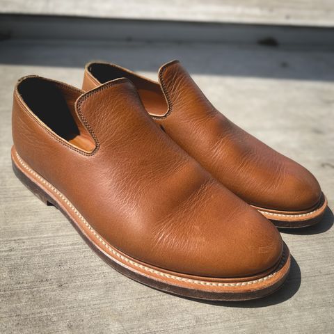 Viberg Slipper in CF Stead Noix Eco Grain