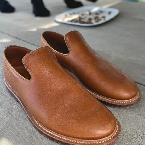 Viberg Slipper in CF Stead Noix Eco Grain