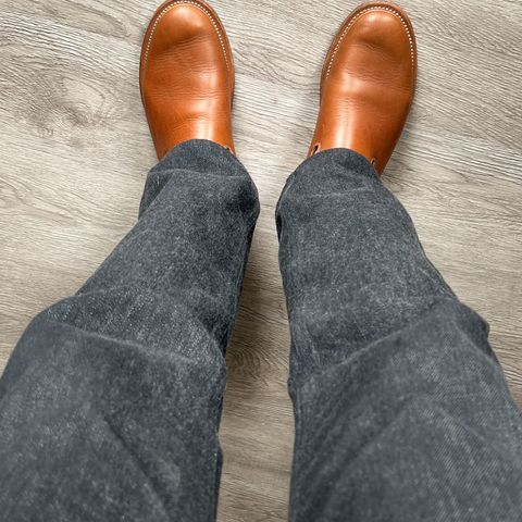 View photo of Viberg Slipper in CF Stead Noix Eco Grain