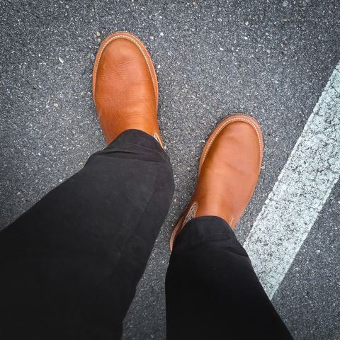 Viberg Slipper in CF Stead Noix Eco Grain