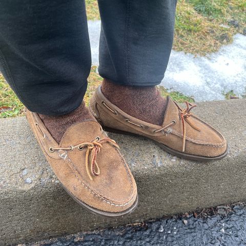 View photo of Oak Street Bootmakers Camp Moc in Horween Natural Chromexcel Roughout