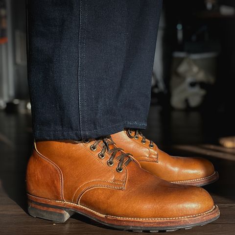 View photo of Viberg Service Boot in Shinki Cognac Latigo Horsehide