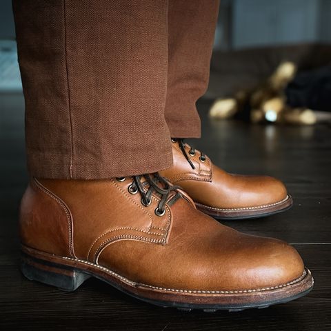 View photo of Viberg Service Boot in Shinki Cognac Latigo Horsehide