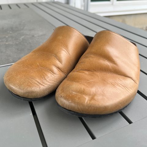 3sixteen Calf Leather Mules in Natural Calf Leather