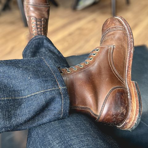 View photo of Oak Street Bootmakers Trench Boot in Horween Natural Chromexcel