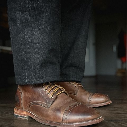 View photo of Oak Street Bootmakers Trench Boot in Horween Natural Chromexcel