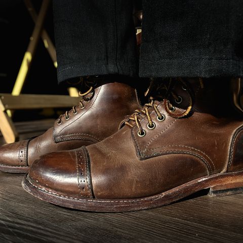 View photo of Oak Street Bootmakers Trench Boot in Horween Natural Chromexcel