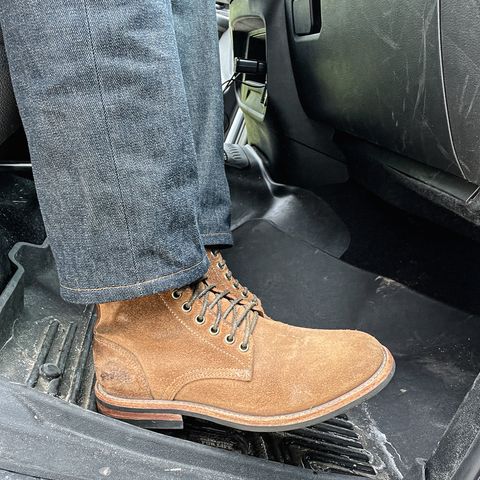 View photo of Oak Street Bootmakers Trench Boot in Horween Natural Chromexcel Roughout