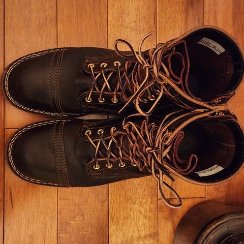 Nicks Patrol Boot in Horween Brown Waxed Flesh