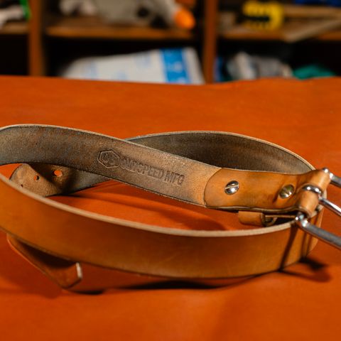 Oldspeed 1 1/8” Belt in Horween Russet Horsehide Strips