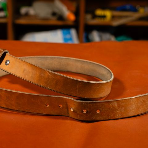 Oldspeed 1 1/8” Belt in Horween Russet Horsehide Strips