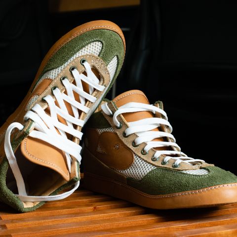 Oldspeed Sneaker Prototype in Horween Tan Latigo & Avocado Suede