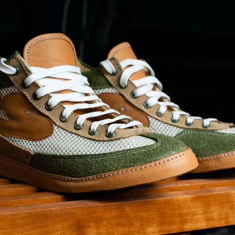 Oldspeed Sneaker Prototype in Horween Tan Latigo & Avocado Suede