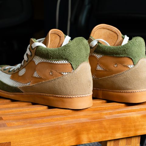 Oldspeed Sneaker Prototype in Horween Tan Latigo & Avocado Suede
