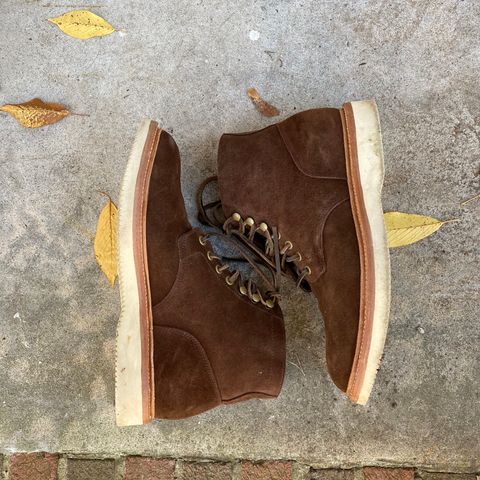Grant Stone Diesel Boot in C.F. Stead Coffee Repello Calf Suede