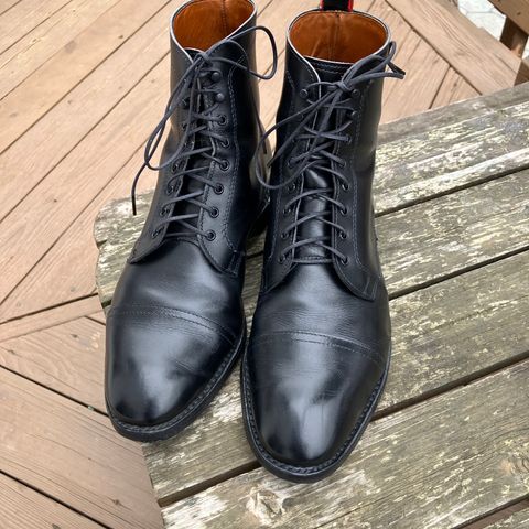 Allen Edmonds First Avenue Cap Toe Boot in Black Calfskin