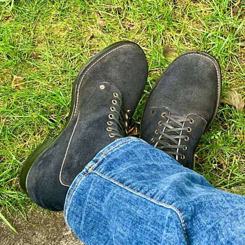 NF Bootmaker Fritz Boot in Horween Navy Reverse Chamois