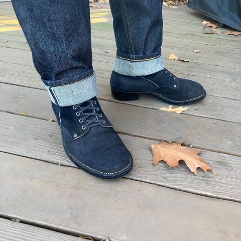NF Bootmaker Fritz Boot in Horween Navy Reverse Chamois