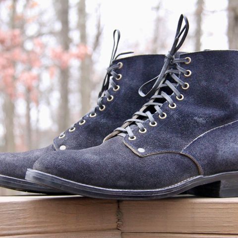 NF Bootmaker Fritz Boot in Horween Navy Reverse Chamois