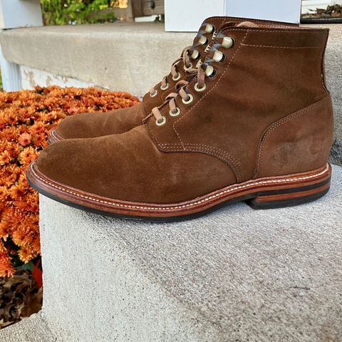 Grant Stone Diesel Boot in C.F. Stead Bourbon Repello Calf Suede