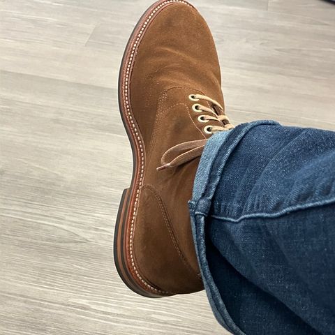 Grant Stone Diesel Boot in C.F. Stead Bourbon Repello Calf Suede