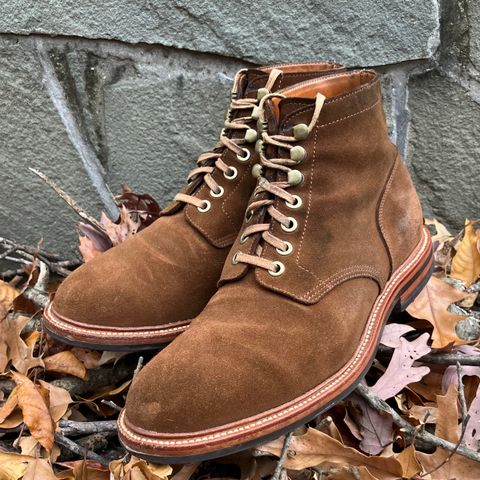 Grant Stone Diesel Boot in C.F. Stead Bourbon Repello Calf Suede