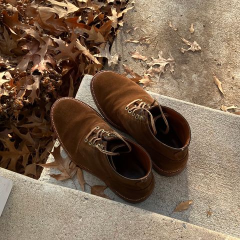 Grant Stone Diesel Boot in C.F. Stead Bourbon Repello Calf Suede
