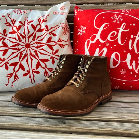 Grant Stone Diesel Boot in C.F. Stead Bourbon Repello Calf Suede