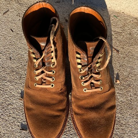 Grant Stone Diesel Boot in C.F. Stead Bourbon Repello Calf Suede