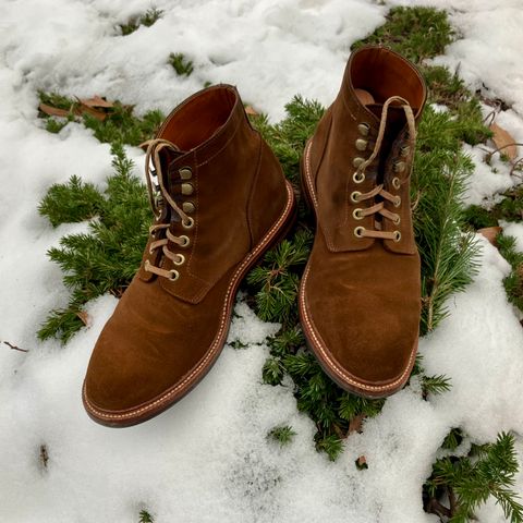 Grant Stone Diesel Boot in C.F. Stead Bourbon Repello Calf Suede