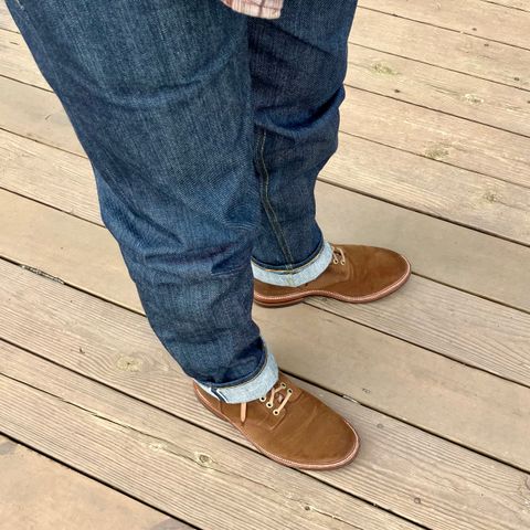 Grant Stone Diesel Boot in C.F. Stead Bourbon Repello Calf Suede