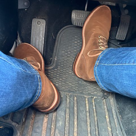 Grant Stone Diesel Boot in C.F. Stead Bourbon Repello Calf Suede