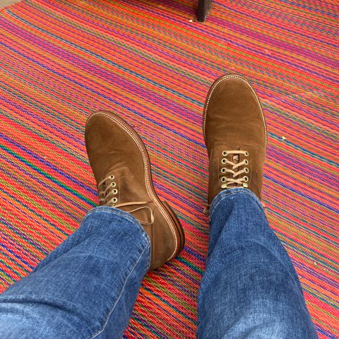 Grant Stone Diesel Boot in C.F. Stead Bourbon Repello Calf Suede