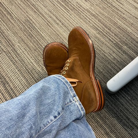 Grant Stone Diesel Boot in C.F. Stead Bourbon Repello Calf Suede