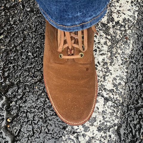 Grant Stone Diesel Boot in C.F. Stead Bourbon Repello Calf Suede
