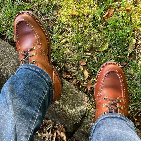 Nicks Moc Toe in Wickett & Craig Natural Double Stuffed