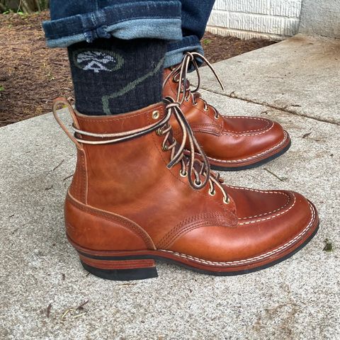 Nicks Moc Toe in Wickett & Craig Natural Double Stuffed