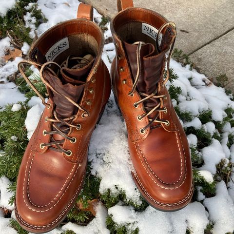 Nicks Moc Toe in Wickett & Craig Natural Double Stuffed