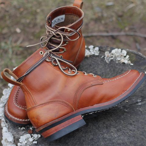 Nicks Moc Toe in Wickett & Craig Natural Double Stuffed