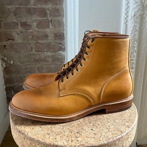 Viberg Officer Boot in Shinki Camel Latigo Horsehide