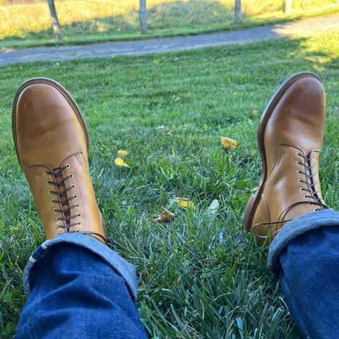 Viberg Officer Boot in Shinki Camel Latigo Horsehide