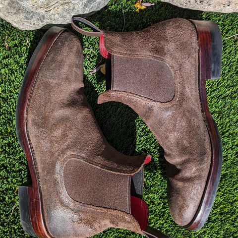 Benzein The Seventh Chelsea Boot in Indonesian Dark Brown Waxed Flesh