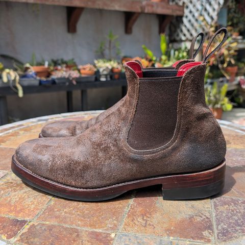 Benzein The Seventh Chelsea Boot in Indonesian Dark Brown Waxed Flesh