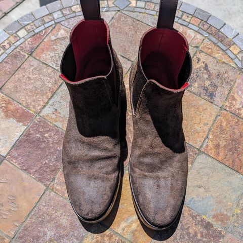 Benzein The Seventh Chelsea Boot in Indonesian Dark Brown Waxed Flesh