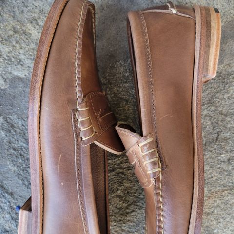 Rancourt & Co. Beefroll Penny Loafers in Horween Natural Chromexcel