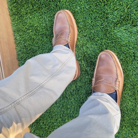 Rancourt & Co. Beefroll Penny Loafers in Horween Natural Chromexcel
