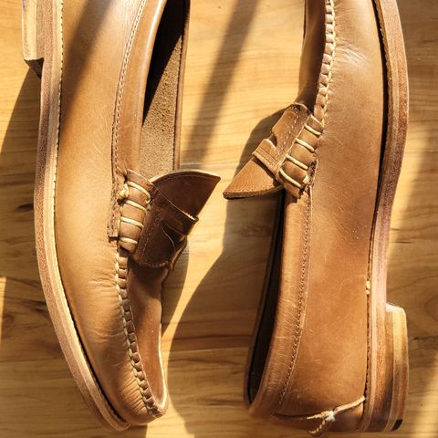 Rancourt & Co. Beefroll Penny Loafers in Horween Natural Chromexcel