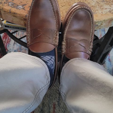 Rancourt & Co. Beefroll Penny Loafers in Horween Natural Chromexcel