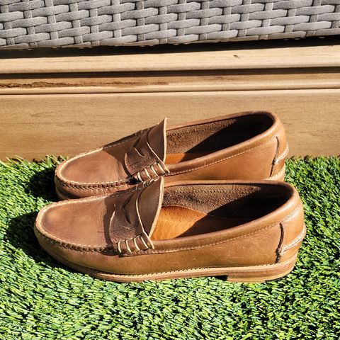 Rancourt & Co. Beefroll Penny Loafers in Horween Natural Chromexcel