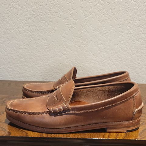 Rancourt & Co. Beefroll Penny Loafers in Horween Natural Chromexcel